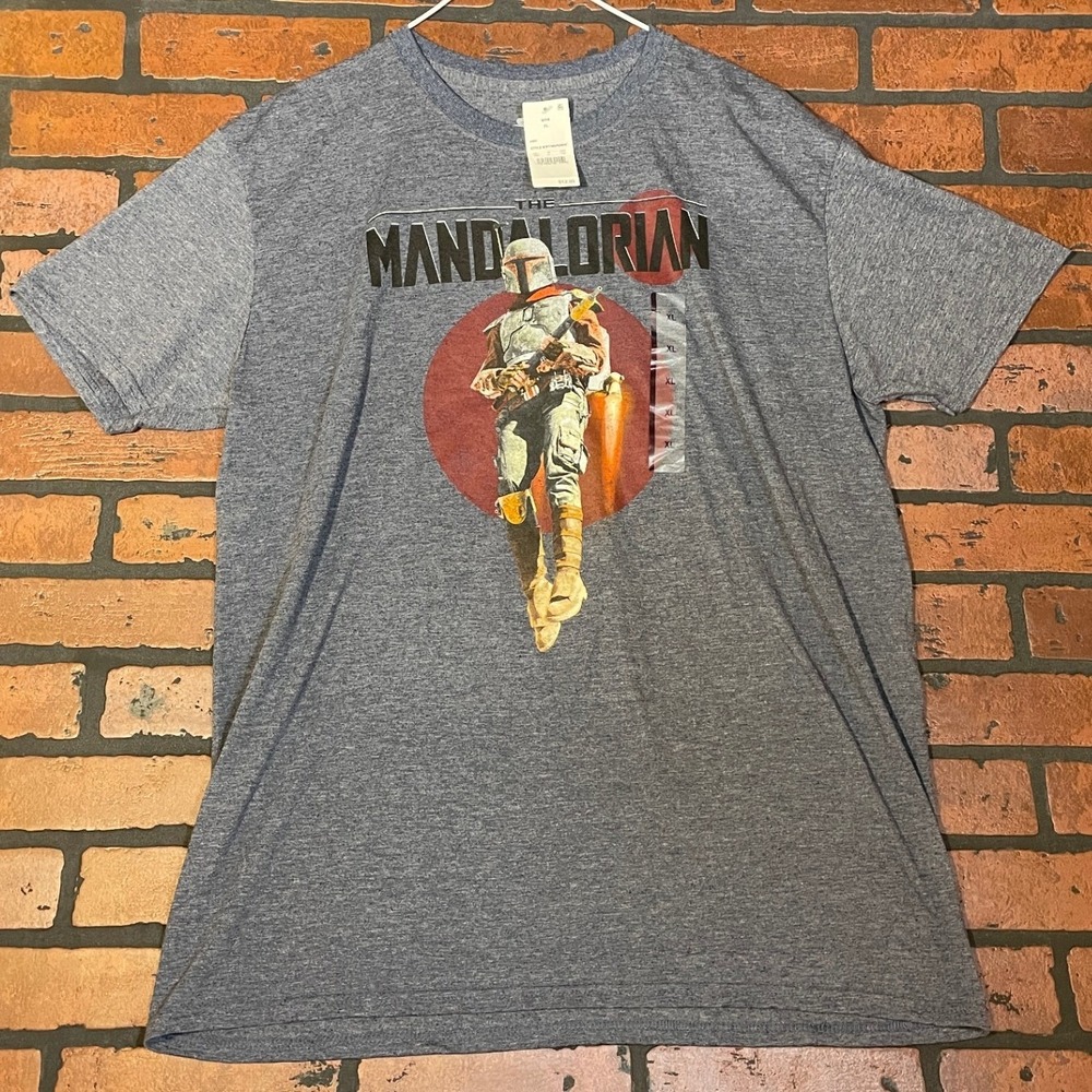 Mad Engine Star‎ Wars Mandalorian Grogu Graphic T-Shirt Gray Men's XL NWT
